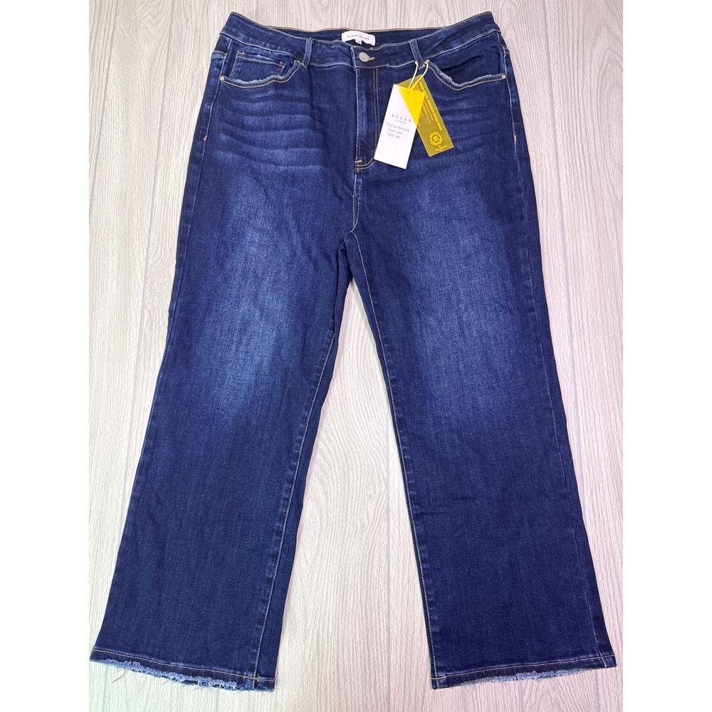 Risen Jeans In Dark Wash High Rise‎ Wide Leg Size 3XL New With Tags